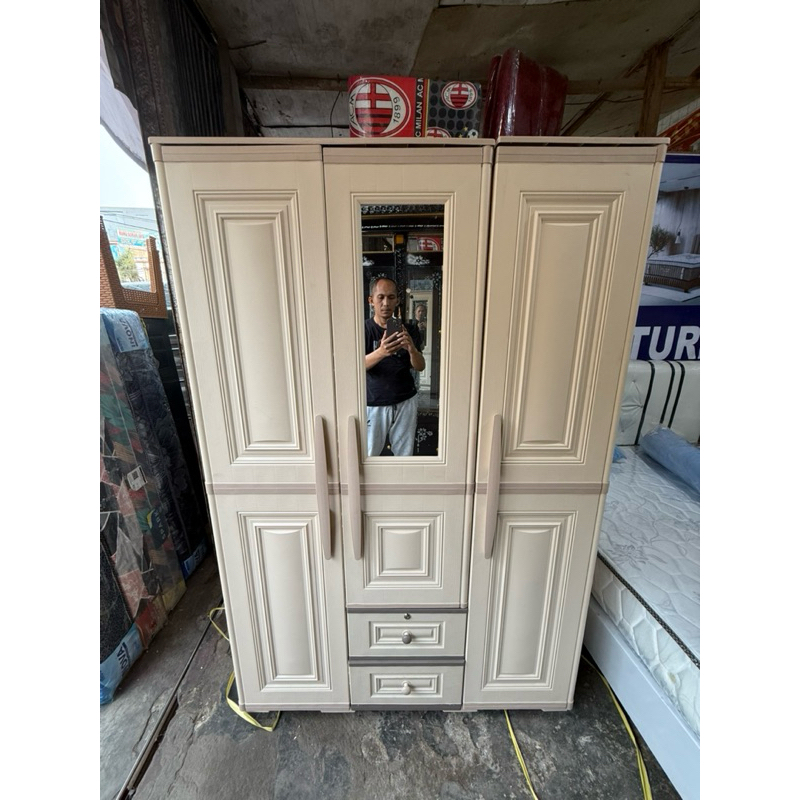 LEMARI PAKAIAN PLASTIK OLYMPLAST MODERN 3 PINTU ukuran 120x53x183 dan 2 PINTU ukuran 80x56x185