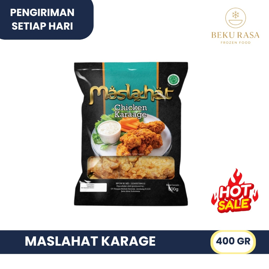 

MASLAHAT CHICKEN KARAGE AYAM KARAGE INSTAN FROZEN FOOD 400GR