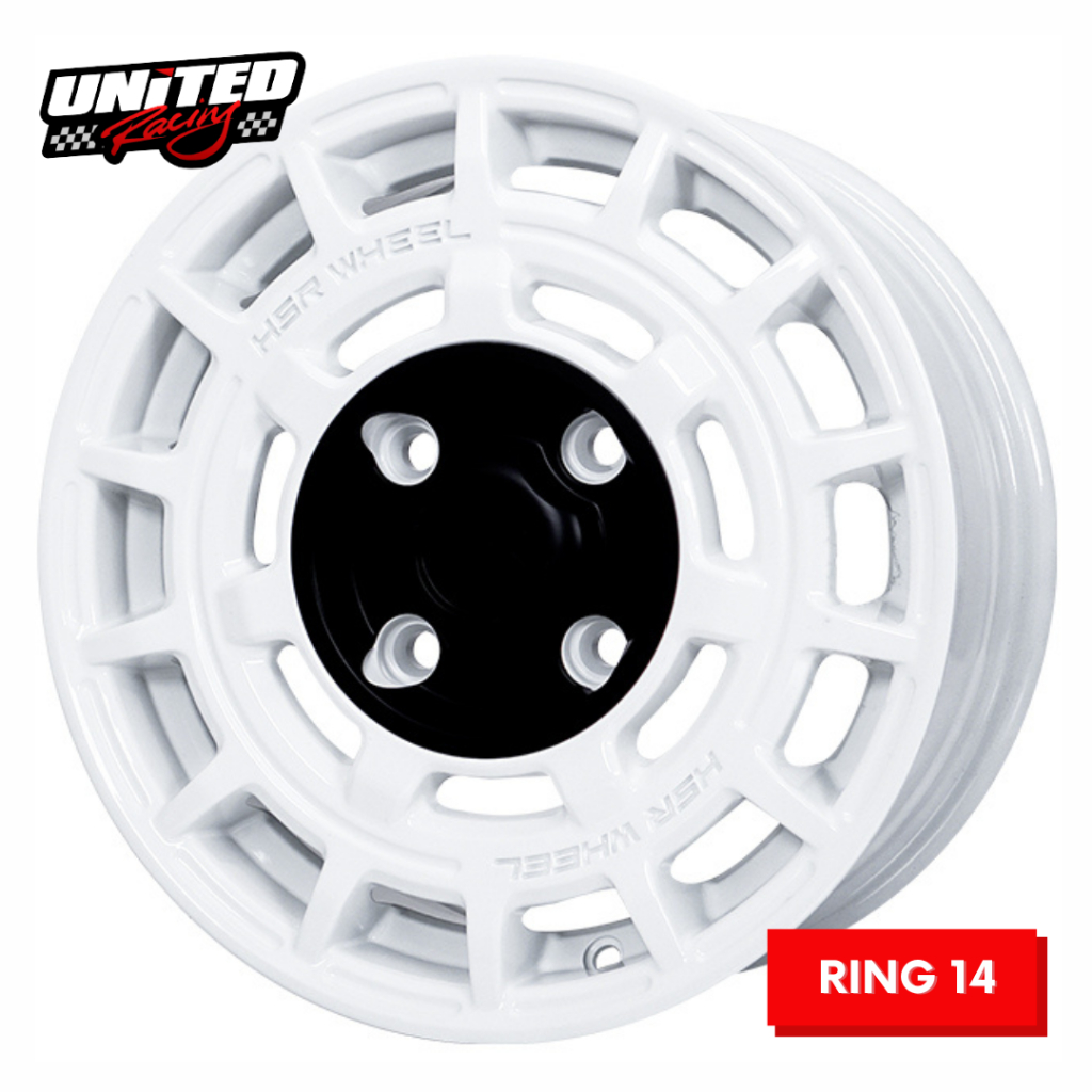 VELG MOBIL RALLY AVANZA XENIA RING 14 MENTAWAI 1455 HSR R14X6 HOLE 4 ET36 WHITE DISKON MURAH JAKARTA