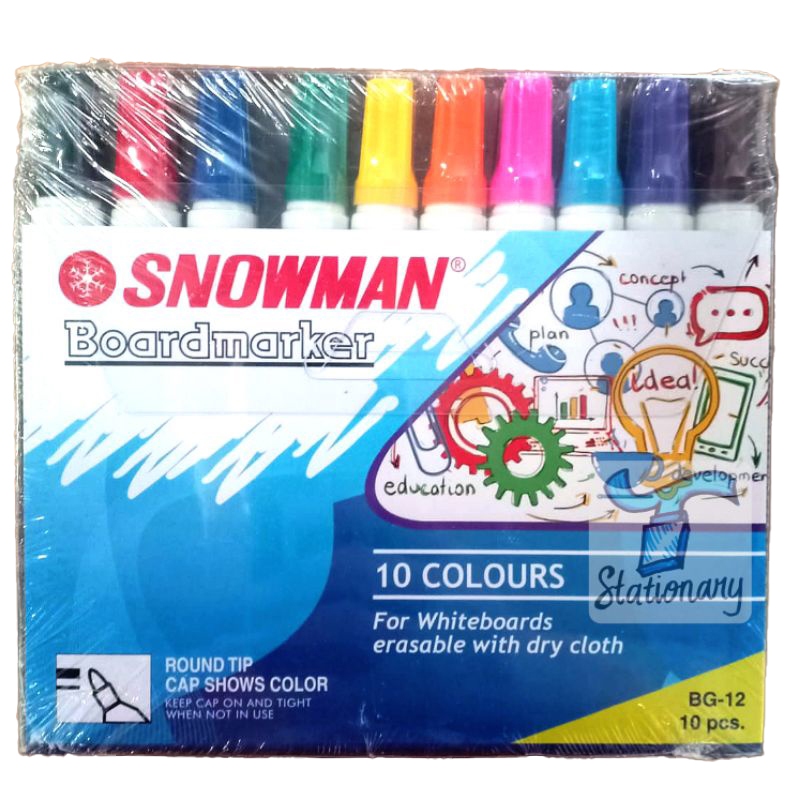 SPIDOL SNOWMAN SET 10 WARNA (ISI 10 PCS) | BOARD MARKER SNOWMAN
