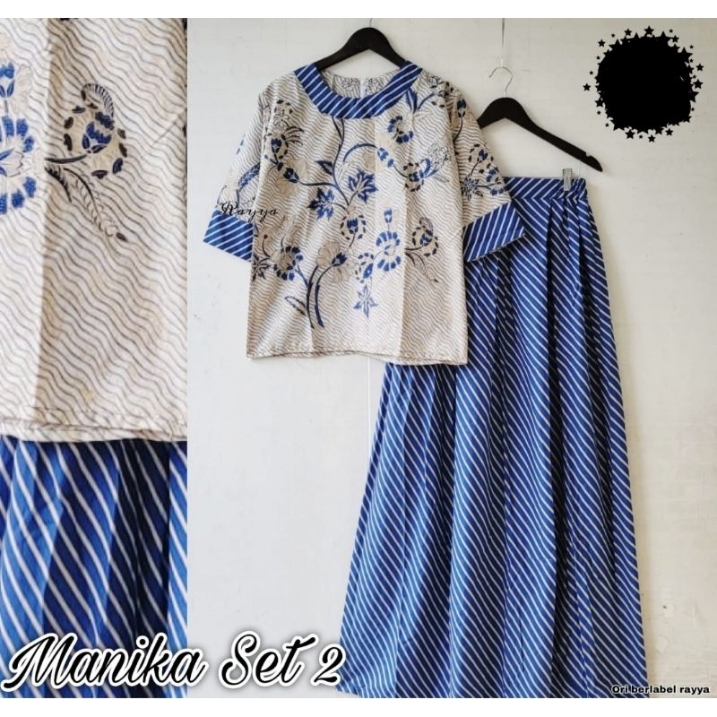 SETELAN ROK BLUS BATIK NAVYA MANIKA SET. BATIK LAWASAN