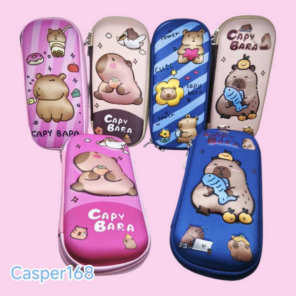 

PENCIL CASE IMPORT - TEMPAT PENSIL - KOTAK PENSIL TIMBUL KARAKTER CAPYBARRA