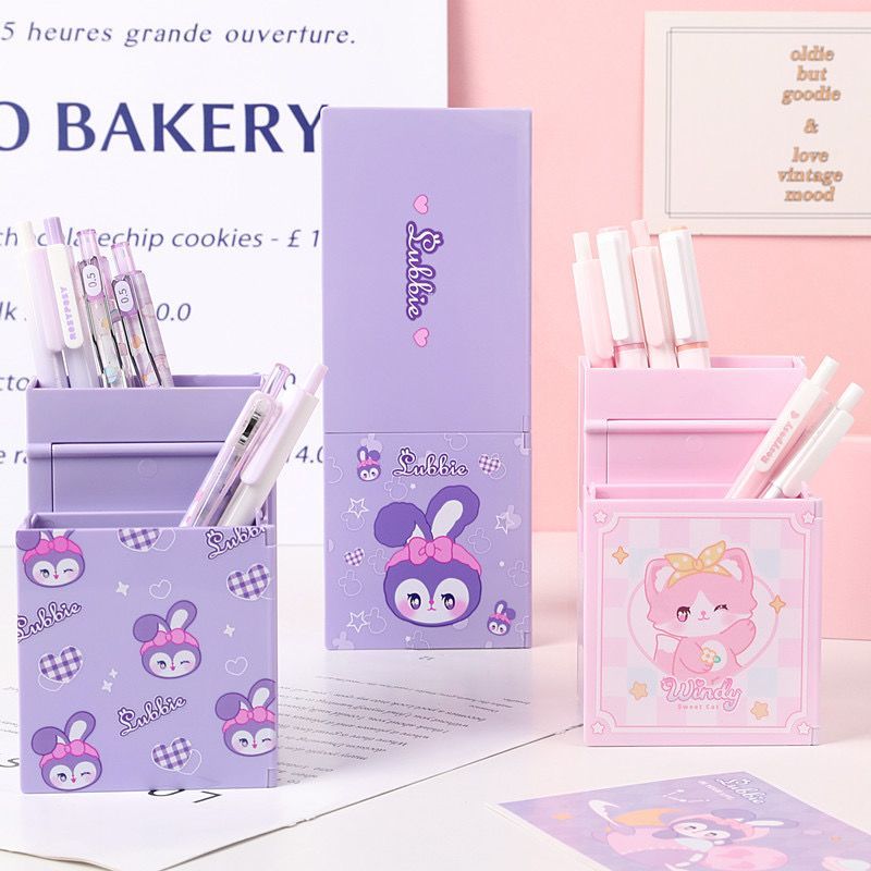 

AB160 Kotak Alat Tulis Kartun Stationery Bisa Dilipat Kotak Pensil Lipat Karakter Tempat Pensil Multifungsi Plus Kalkulator