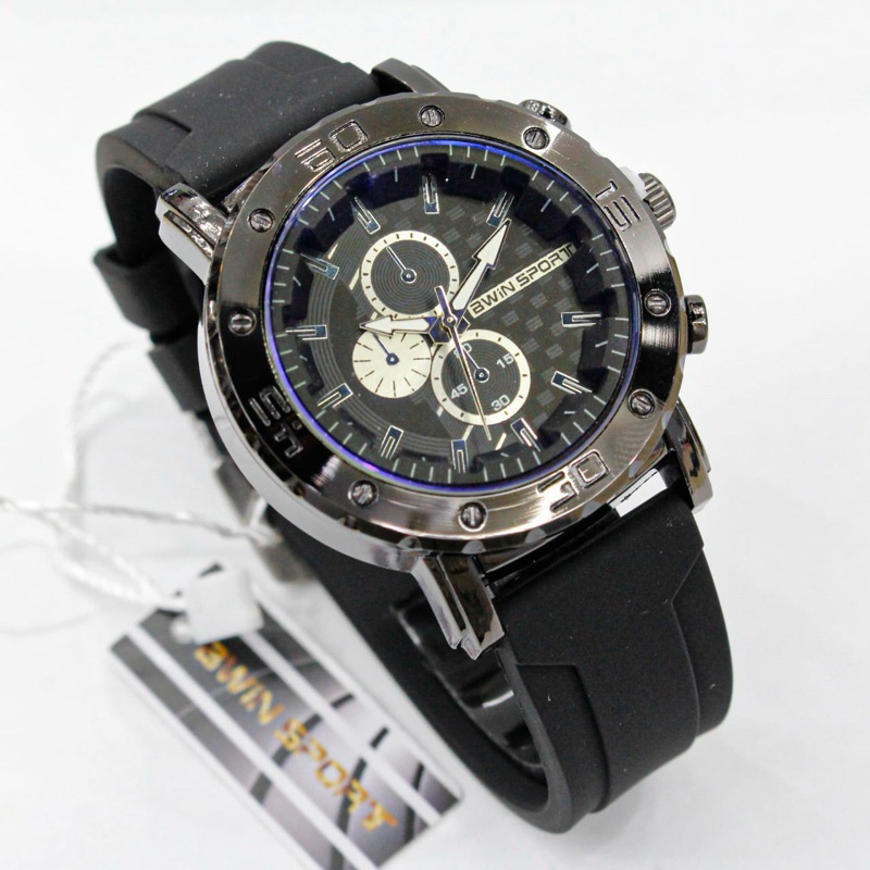 JAM TANGAN PRIA BWIN SPORT ORIGINAL SILICONE RUBBER