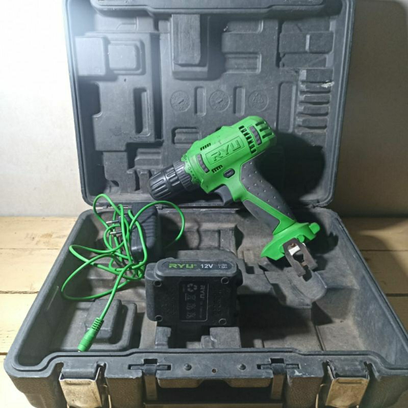 bor cordless cas baterai ryu 12volt besar bekas second