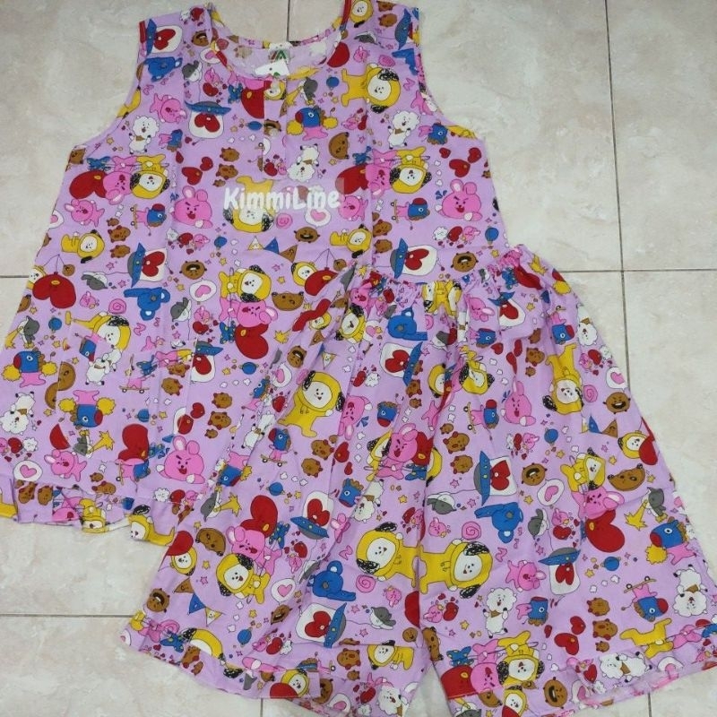 Setelan YCS Dewasa Baju Tidur Bahan Katun Ukuran Dewasa Merlin HP YCS Celana Pendek Hotpants Lengan 