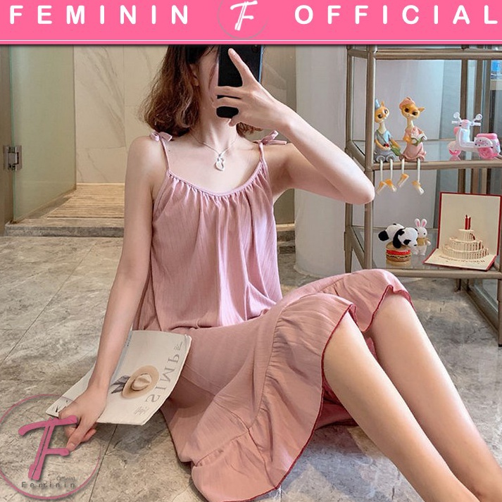 55TERLARIS Feminin Daster Wanita Korea Daster Tali kecil Baju Tidur Wanita murah