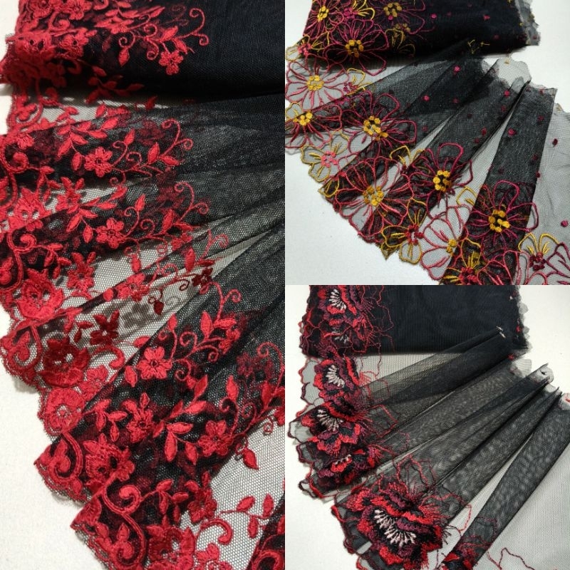 renda tile premium hitam kombinasi