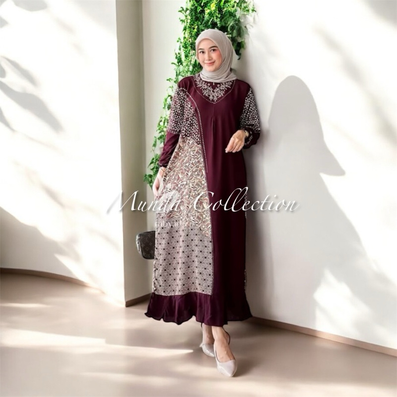 Daster Gamis/Homedress Daster Batik/Kejora Dress Rempel Busui Lengan Panjang