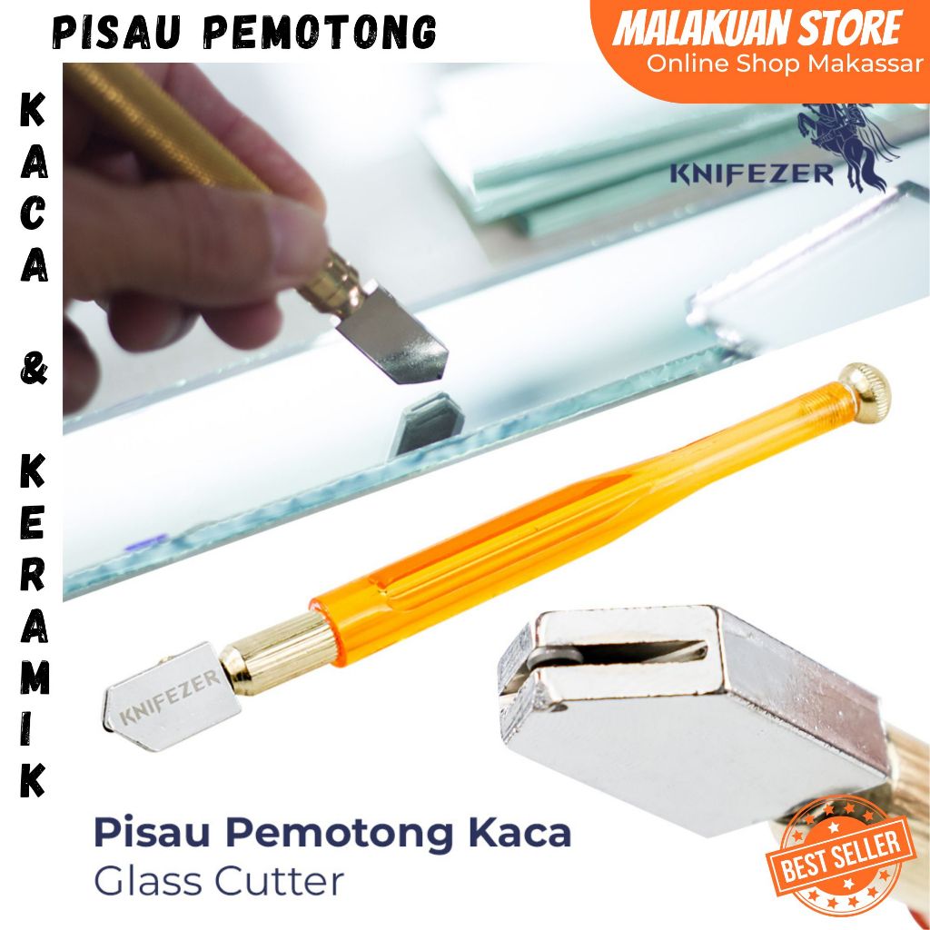 

Pisau Pemotong Kaca Atau Keramik Glass Cutter Diamond Cutting Tool KNIFEZER