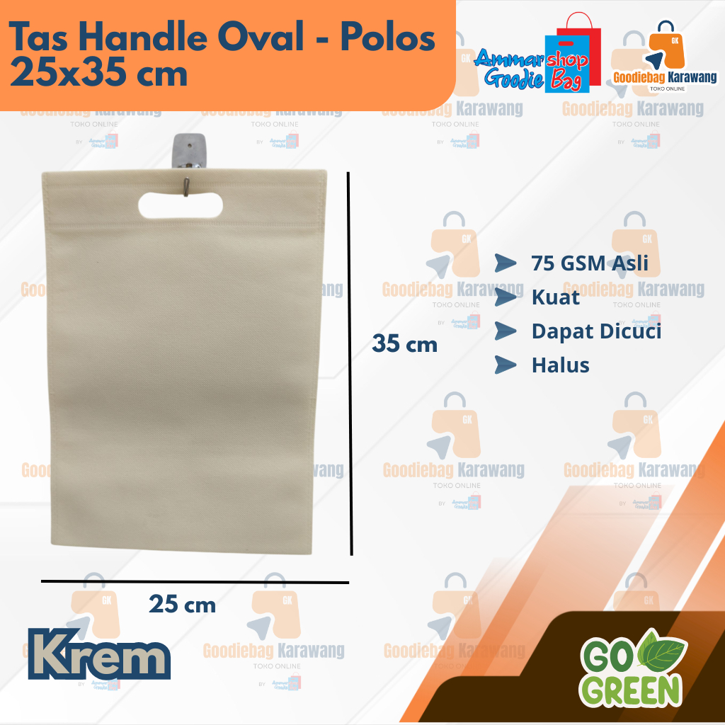 

Tas Goodiebag tipe Handle Oval 25x35 cm
