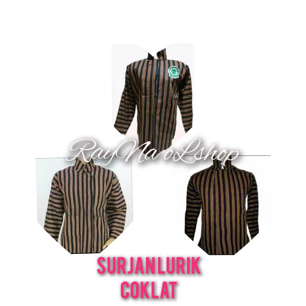 1 SET SETELAN BAJU SURJAN LURIK PRIA + BLANGKON + KAIN JARIK BATIK, PAKAIAN TENUN MODERN KLASIK KHAS