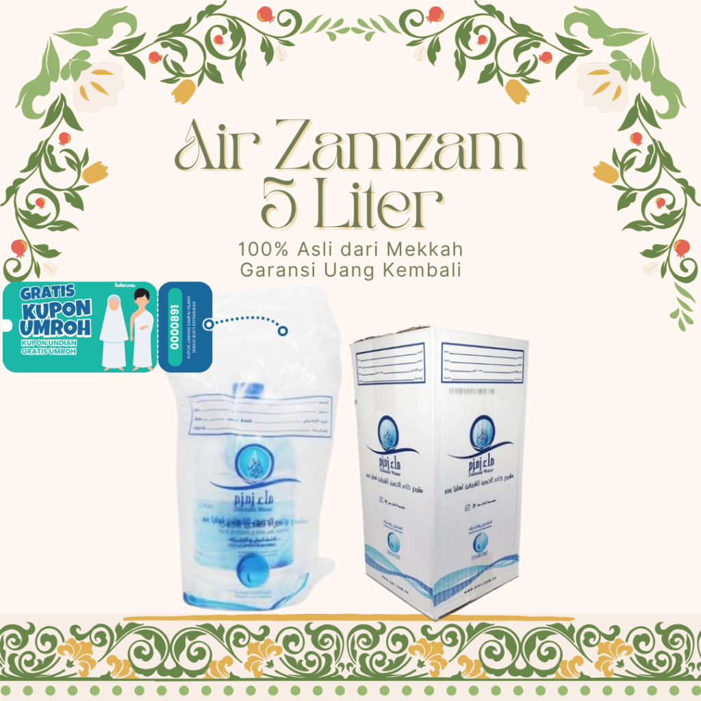 

ZAM-ZAM MURNI MEKAH 5L (GALON BARCODE) - HADIAH HAJI YANG BERKESAN