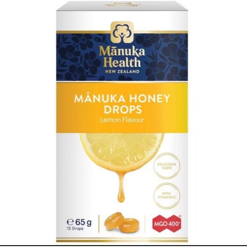 

Manuka Honey Drops Lemon Flavour MGO400+ 15 pcs Manuka Health Made in New Zealand