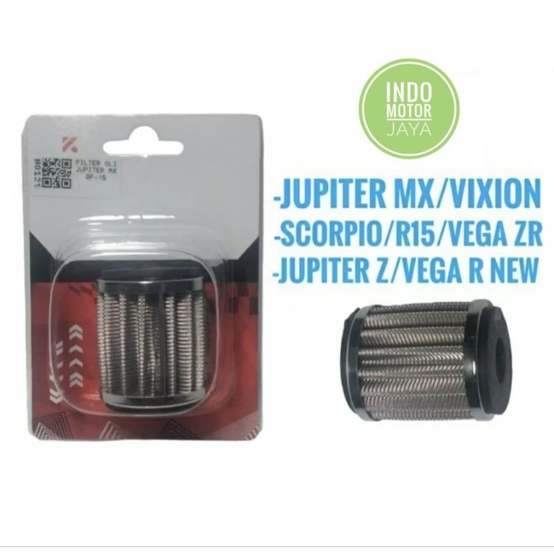 [ COD ]√ FILTER OLI STAINLESS RACING KTC JUPITER MX/VIXION/R15/SCORPIO/VEGA ZR/JUPITER Z