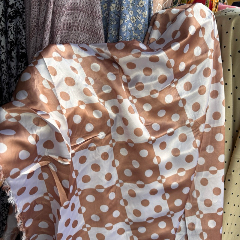 kain Satin silk premium motif - kain bahan motif premium - kain meteran - satin silk motif - kain si