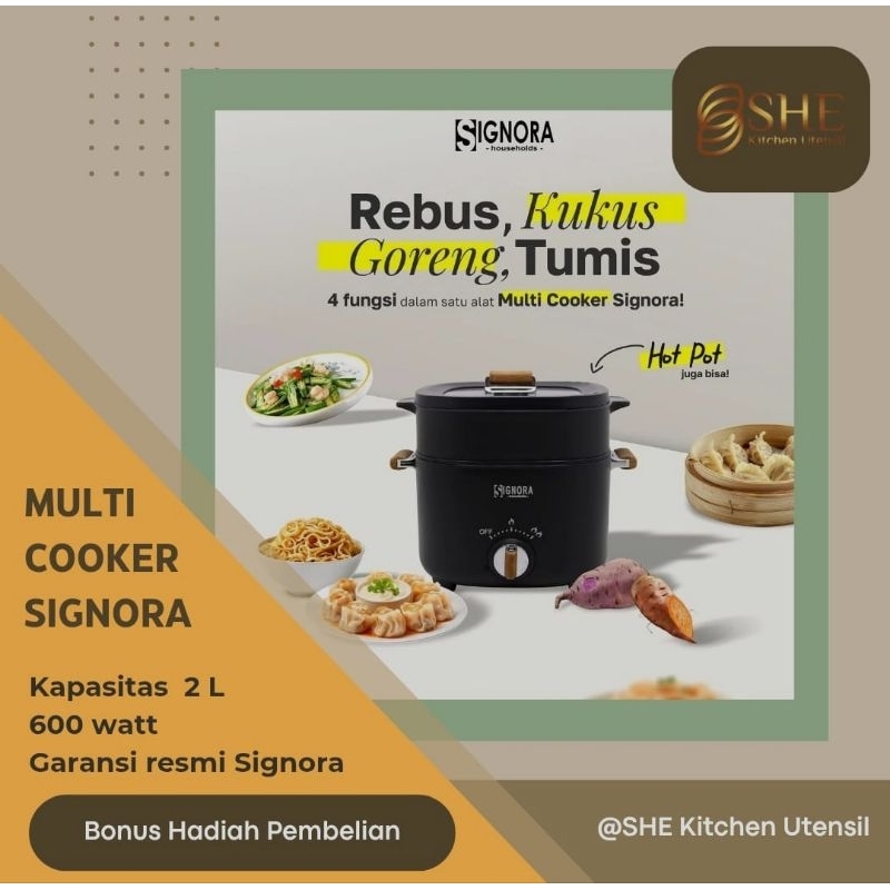 Multi Cooker Signora Panci kukus Hotpot steamer serbaguna