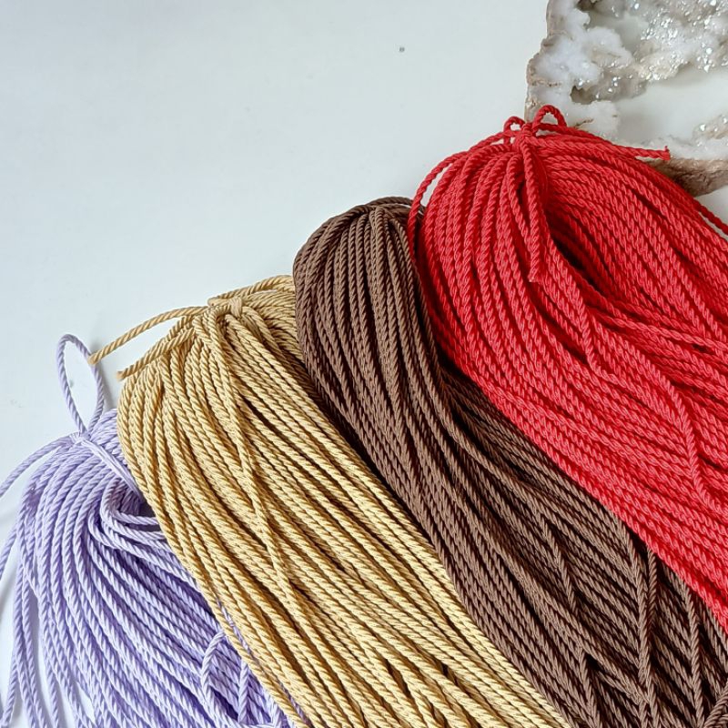 (2.5 mm) 1 Meter Tali Karet Ulir Elastis Korea Motif Spiral Tambang Ular Uler