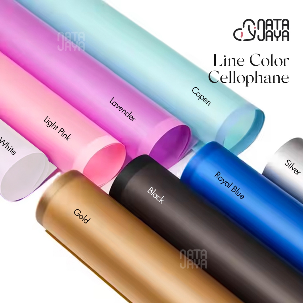 

Kertas Cellophane Paper (LINE COLOR) Kertas Cello Buket Bunga / Flower Wrapping Bucket Murah untuk Bouquet Snack Uang