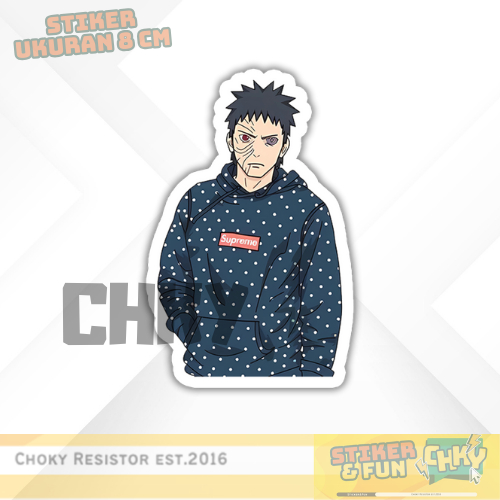

Stiker Sticker Vinyl Laminasi Glosy OBITO ON SUPREME HODDIE