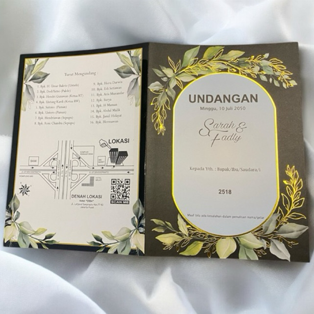 Undangan Blangko kosong ERBA 2518 (isi 100 pcs )undangan pernikahan elegan (isi 100 pcs)