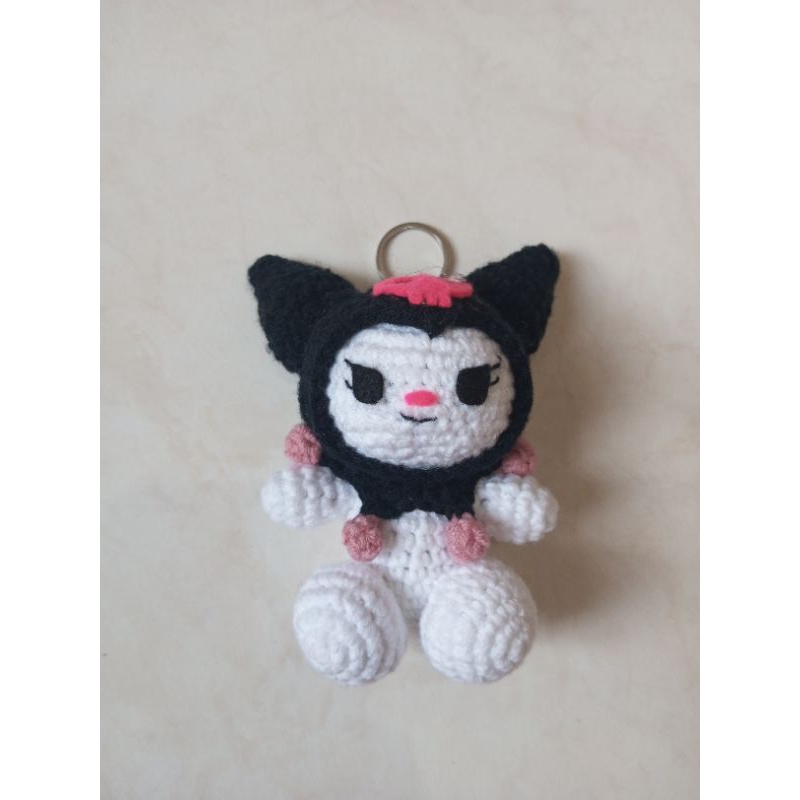 Gantungan kunci kuromi, kuromi crochet, boneka kuromi, kuromi rajut