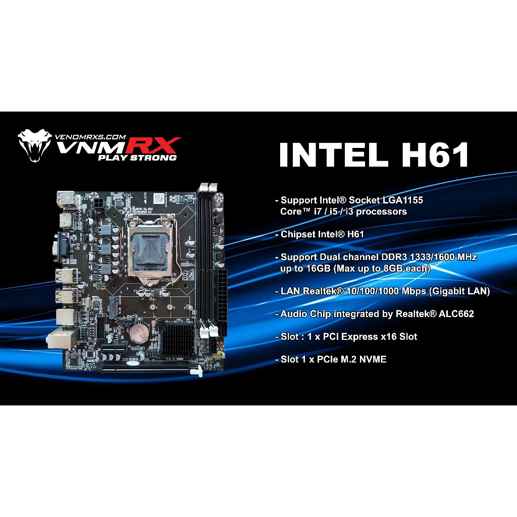 MOTHERBOARD H61 VENOM RX SOCKET 1155