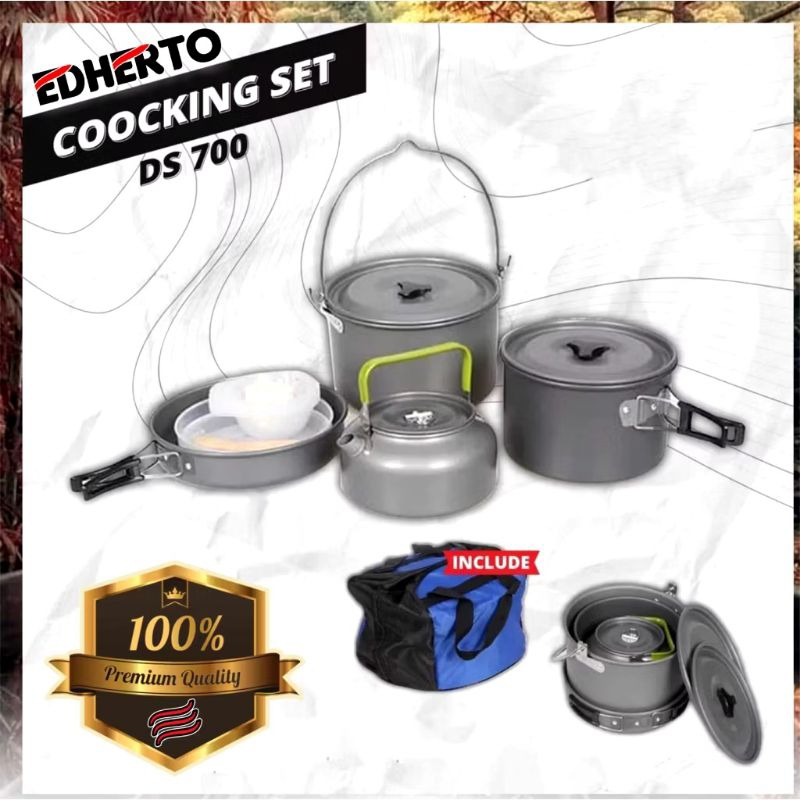Peralatan Masak Camping DS 700 - Cooking Set Nesting DS 700 - Perlengkapan Masak Lengkap Serba Guna 