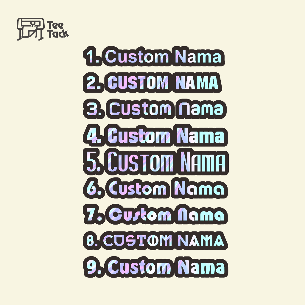

Custom Stiker Nama Hologram Dan Warna Tulisan suka suka Cutting Sticker Nama Custom Satu Hari Jadi
