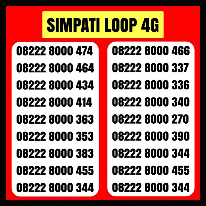 Kartu simpati loop TELKOMSEL 8000