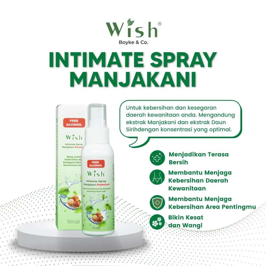 Intimate Spray Manjakani – Sabun Spray Miss V 100 ml – WISH Boyke / Sabun Wish Dokter Boyke