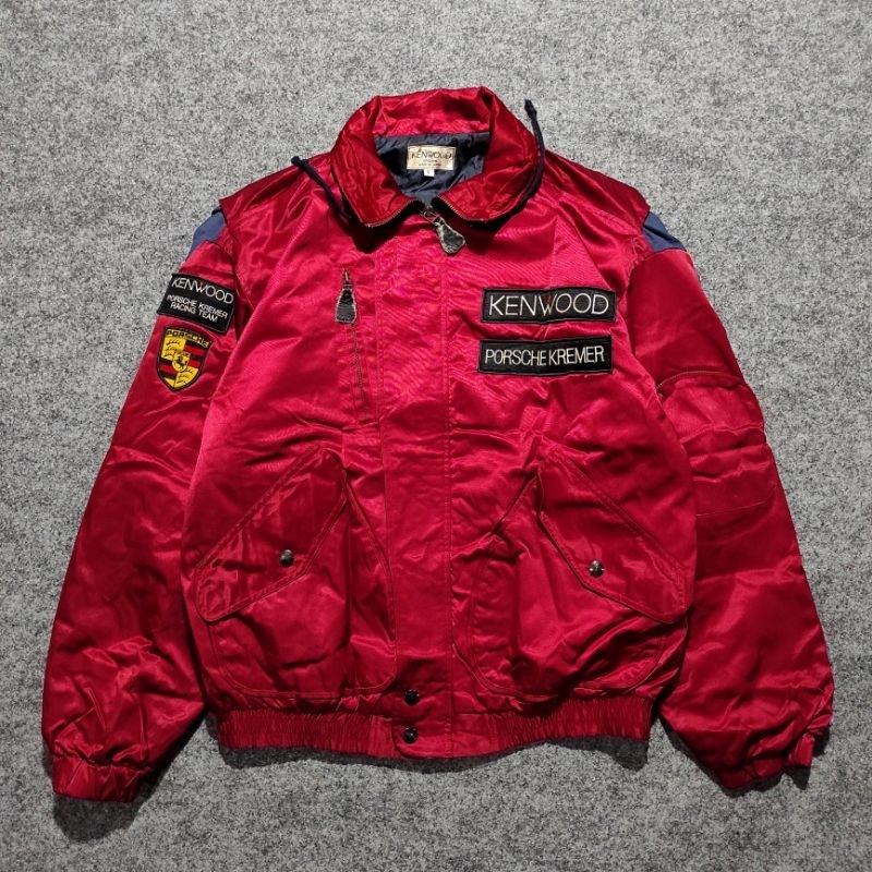 JACKET RACING KENWOOD PORSCHE KREMER MADE IN JAPAN BIG LOGO VINTAGE
