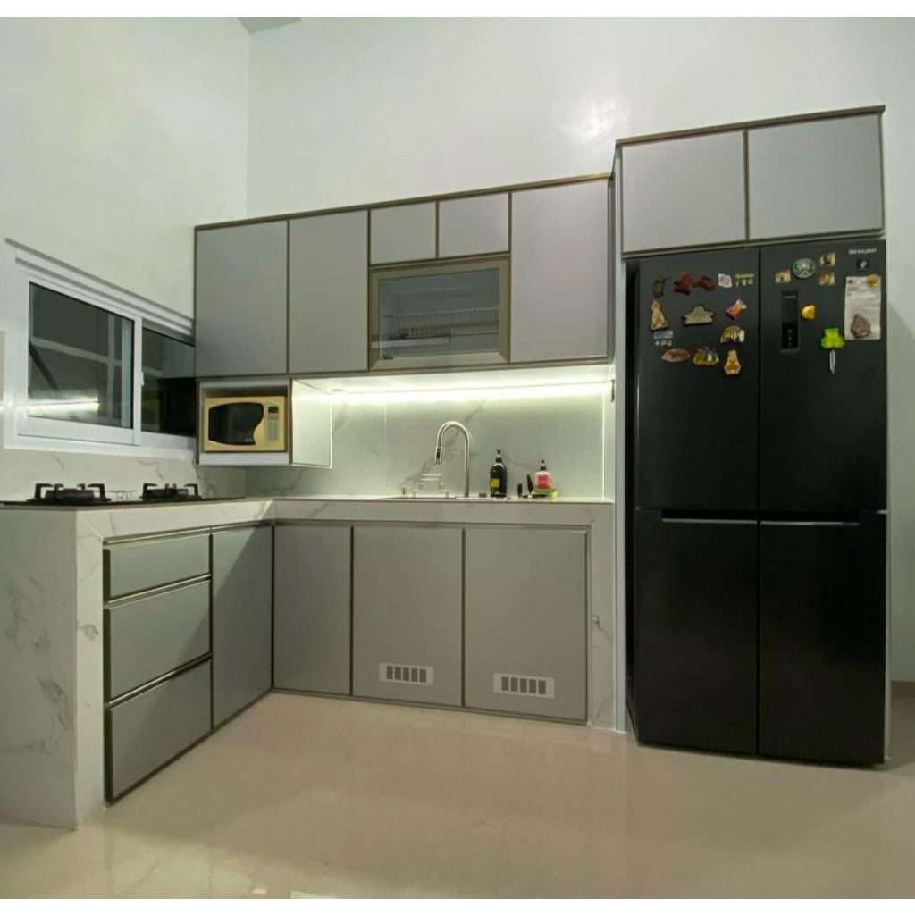 kitchen set aluminium permeter atas bawah