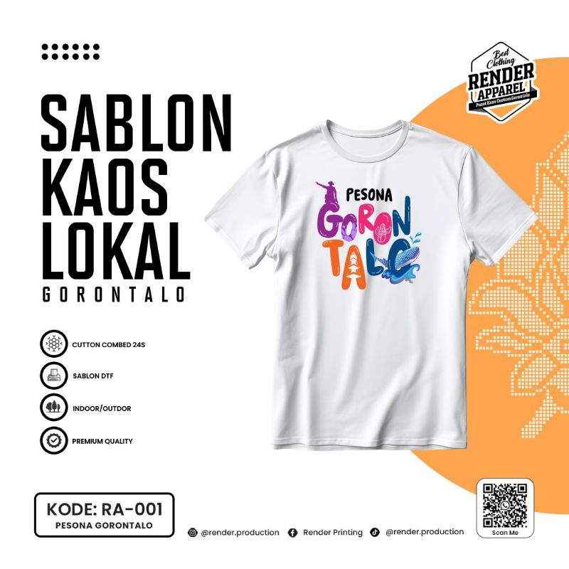 Kaos Oleh-oleh Gorontalo - Pesona Gorontalo