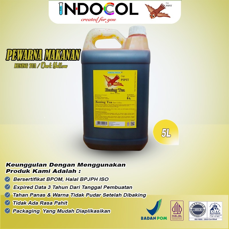 

PEWARNA CAIR MAKANAN KUNING TUA CAP PIPIT (5 LITER)