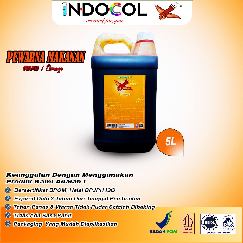 

PEWARNA CAIR ORANYE CAP PIPIT (5 LITER)