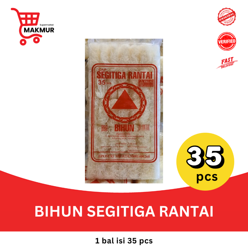 

Bihun Segitiga Rantai 1 BAL x 35 BUAH / Bihun Cap Segitiga Rantai GROSIR Tkmakmur24