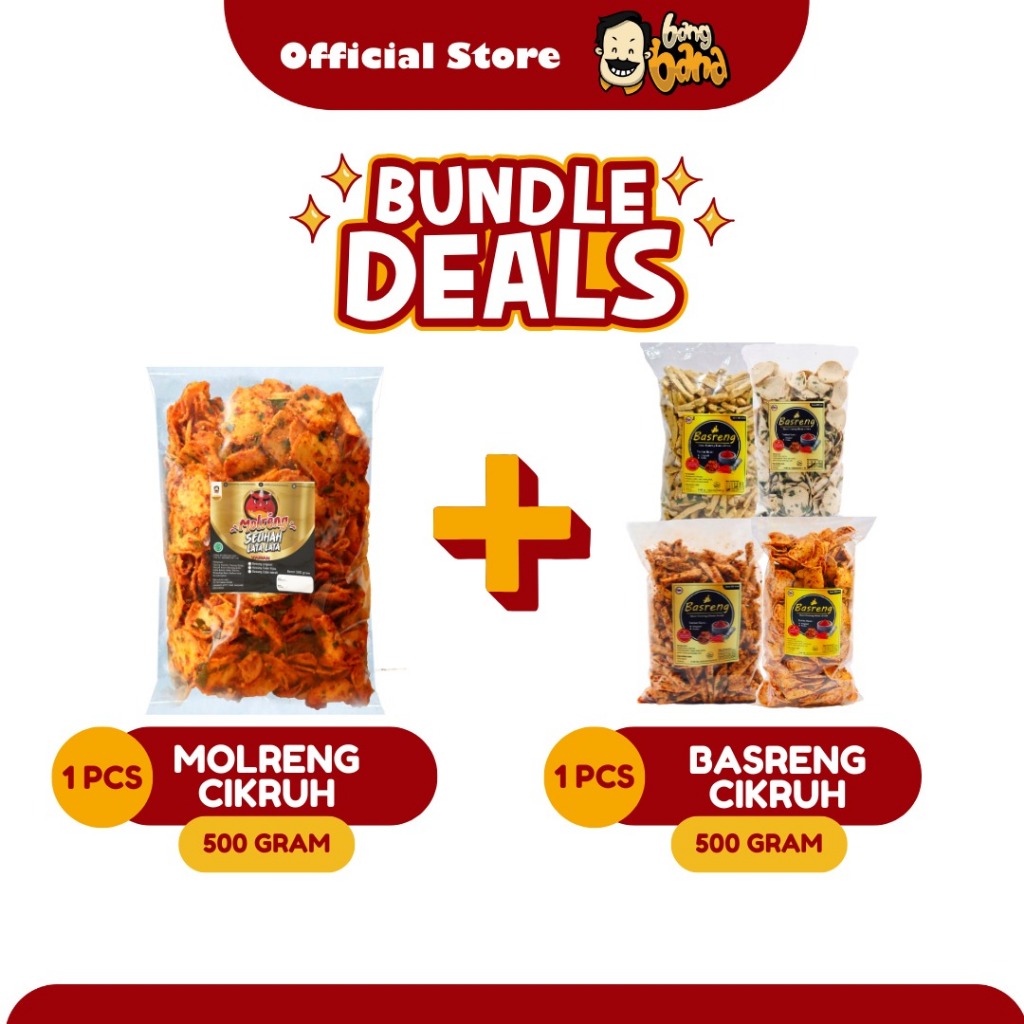 

Paket Bundling Molreng Cikruh dan Basreng Cikruh Daun Jeruk Kemasan 500 Gram