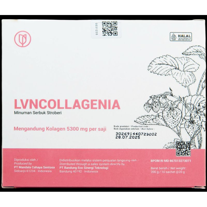 LVN Collagenia Strawberry | 5300mg Kolagen | Minuman Kecantikan & Kulit Cerah