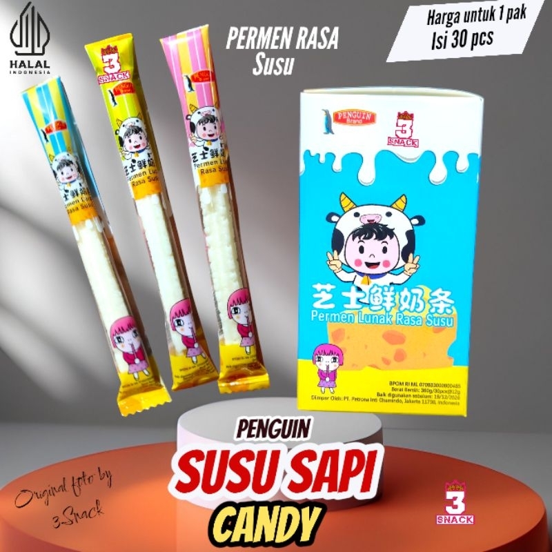 

1 Box Permen Lunak Penguin Susu Isi 30