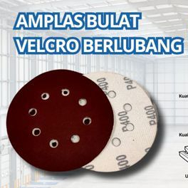 Amplas Bulat Velcro Berlubang 5 Inch