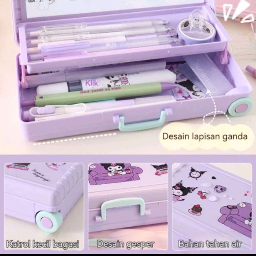 

KOTAK PENSIL SANRIO KOPER TROLI PLUS STIKER