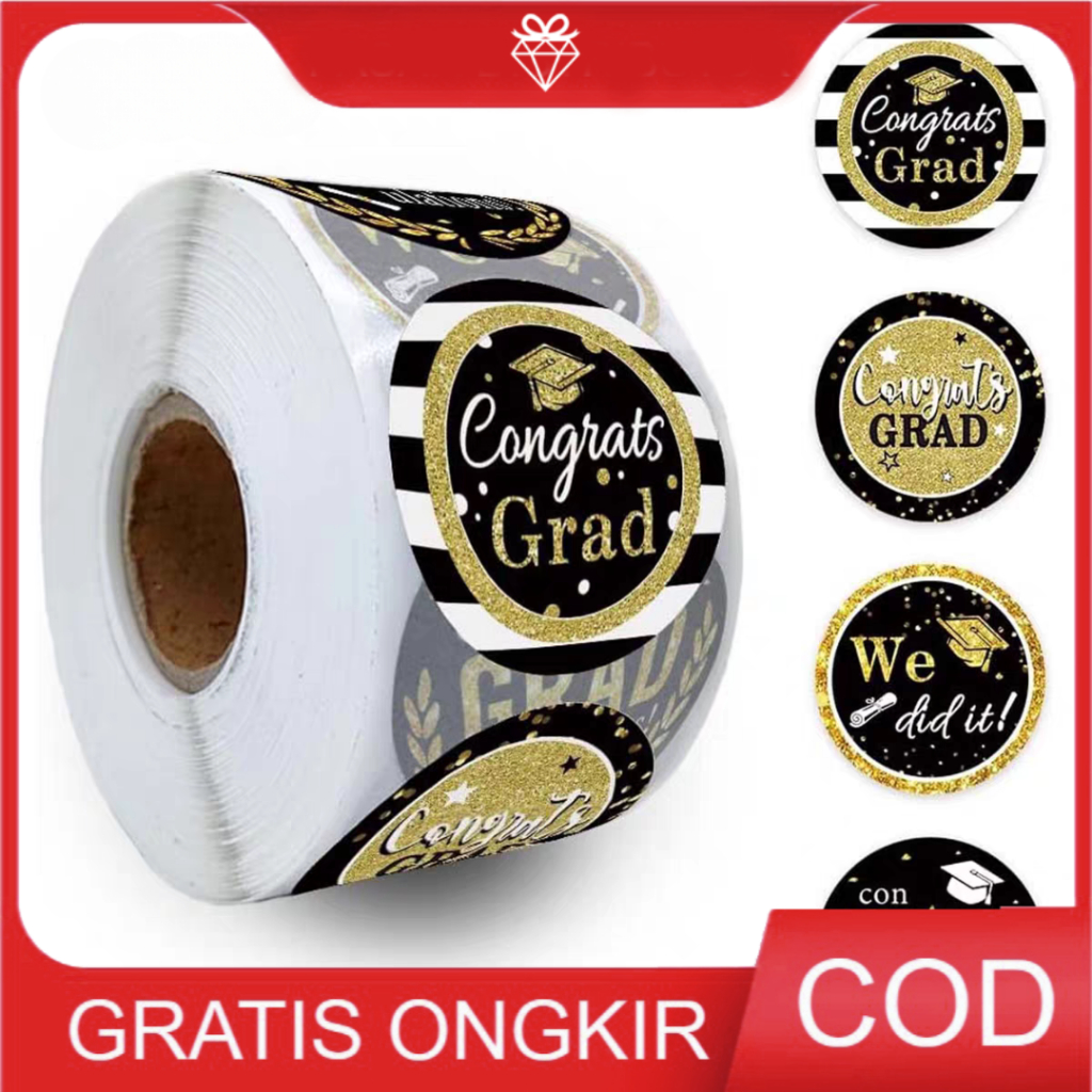 

500PCS Stiker Graduation - Stiker Wisuda - Tempelan Stiker Murah LL401