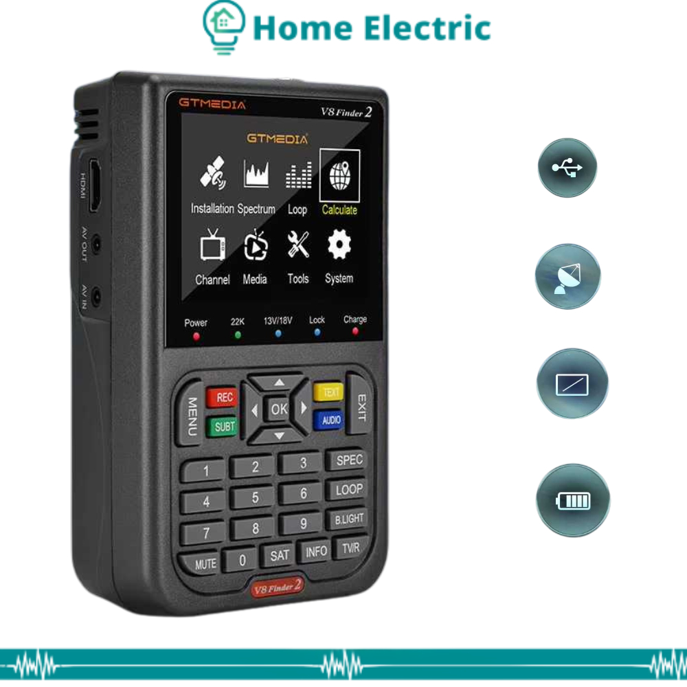 GTmedia Alat Pencari Sinyal Satelit Parabola Digital Satellite Finder DVB-S,DVB-S2X,Dll - V8 Finder2