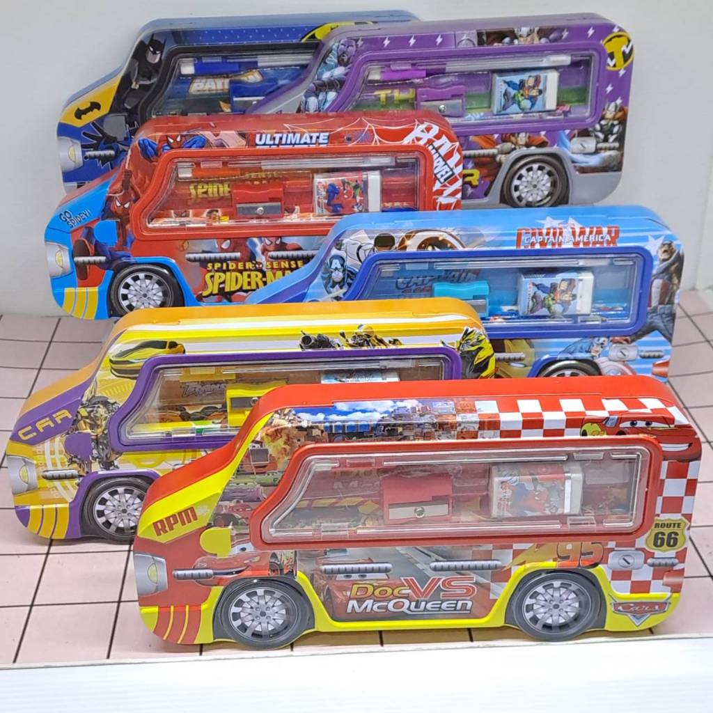 

Kotak Pensil Case+ Stationary Set Bis Kaleng Cars Transformer Spiderman Batman Thor Kapten Amerika