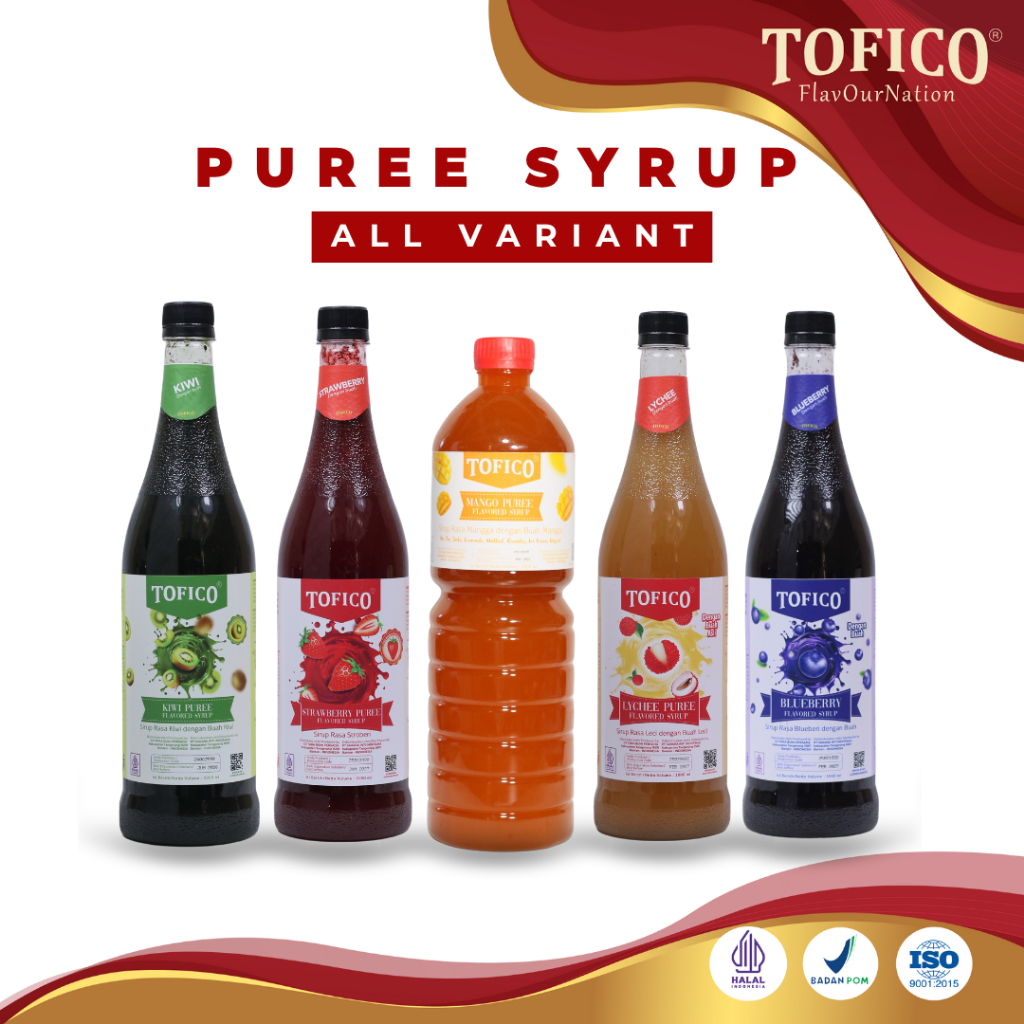 

All Variant Puree Tofico / Semua Varian Ekstrak Premium 1 Liter / Tofico Syrup Official