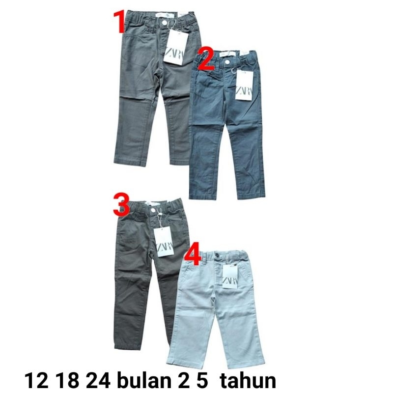 Celana panjang Chino anak bayi laki cowo Zara 12 18 24 bulan 2 5 tahun full tag