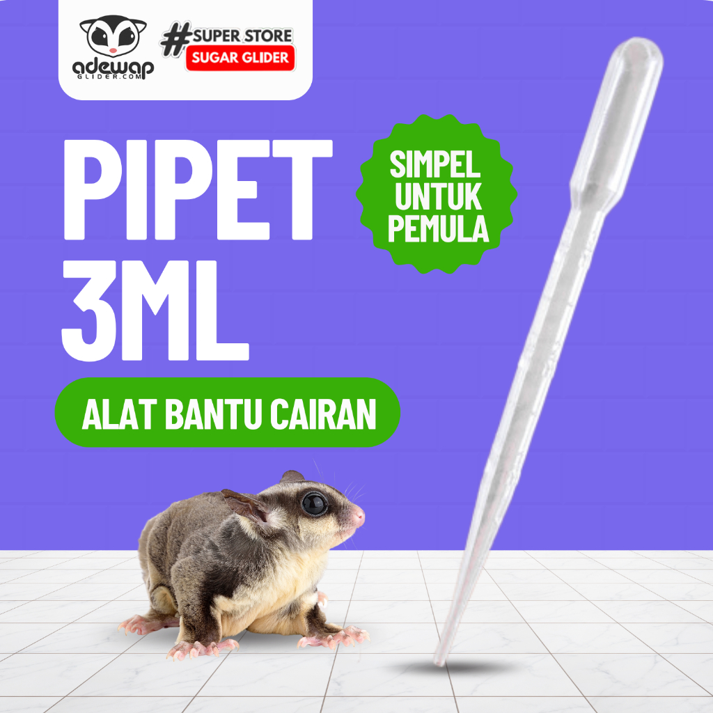 ADEWAP GLIDER Pipet Plastik 3 ml Alat Bantu Makan Sugar Glider