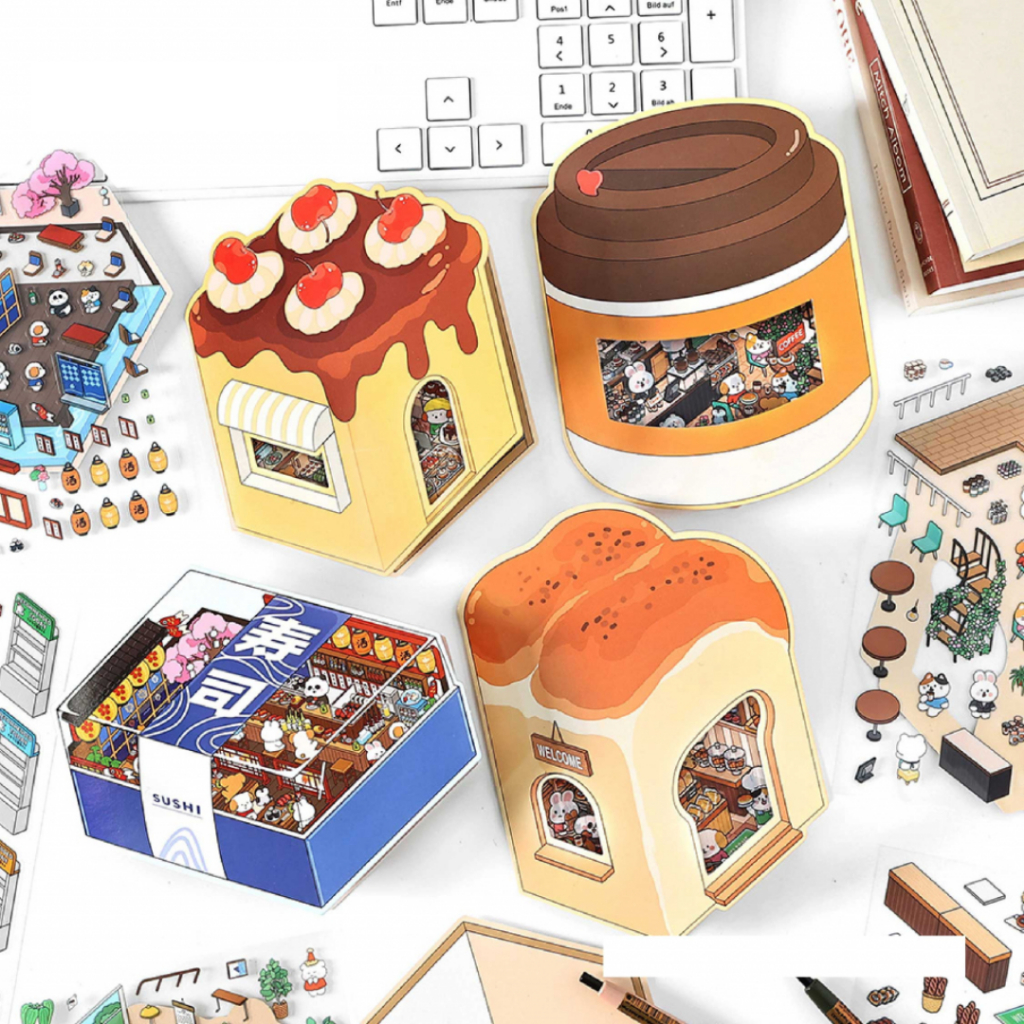 

Sticker DIY Korea 3D Premium Satisfying Decoration Landscaping Creative - Mainan Anak Unik Lucu Viral Korea - Food Stall DIY Sticker - Business Is Open DIY Sticker - My Little Room DIY Sticker