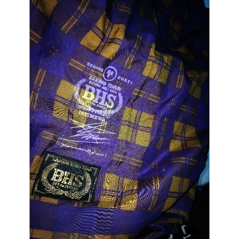 Sarung BHS Full Sutra Spunsilk Gold Motif KDT Coklat Istimewa Arabic